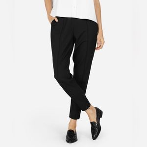 Everlane black Italian GoWeave wool ankle zip tapered track pant trousers size 6